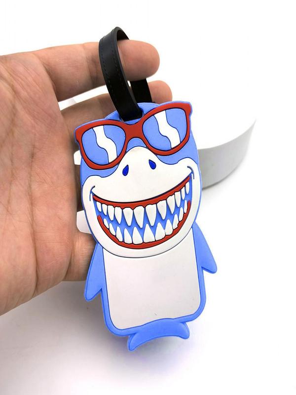 Cartoon Shark Design Luggage Tag, Cute Shark Design Luggage Tag, Anti-lost Hangtag for Outdoor Travel, Travel Accessories