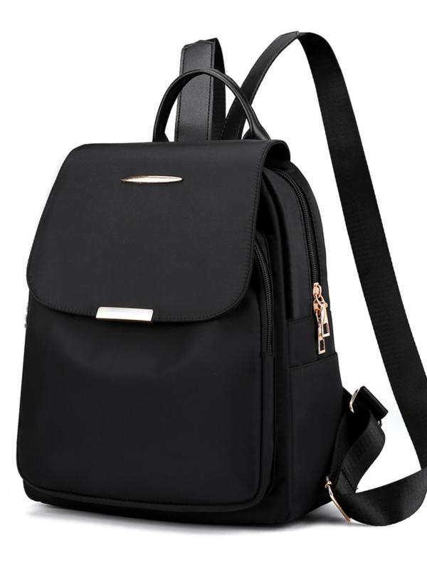 Simple Plain Fashion Versatile Large Capacity Backpack, Casual Versatile Zipper Student School Bag, Trendy High-quality Daily Commuting Bag