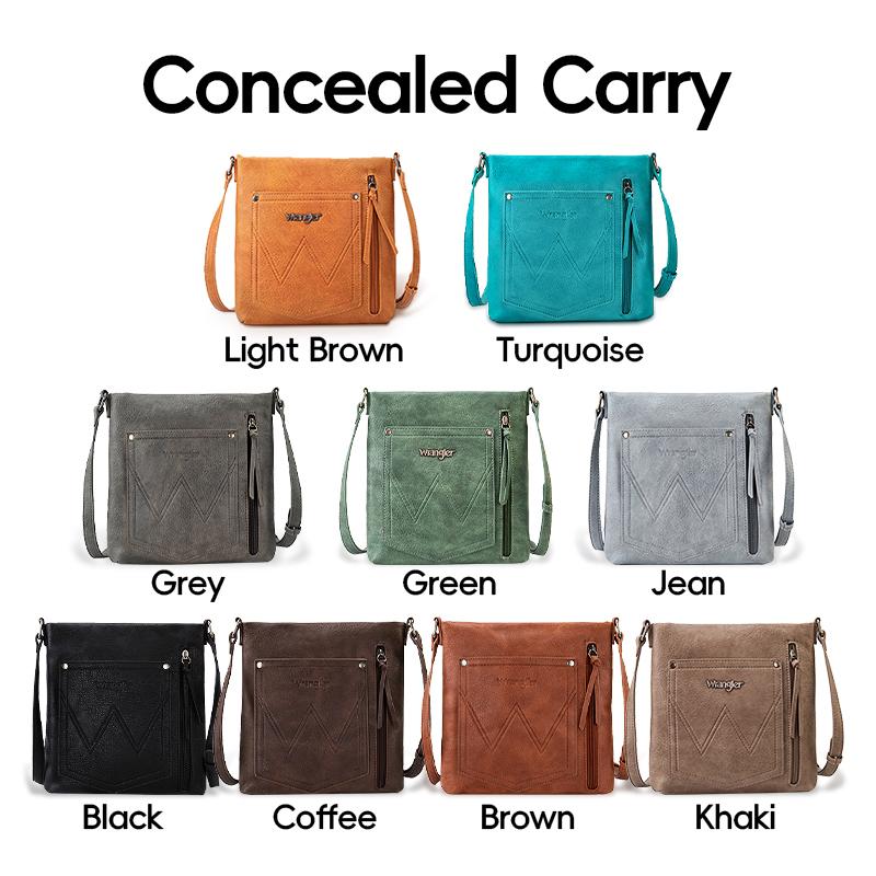 Wrangler Concealed Carry Classic PU Leather Tote Bag