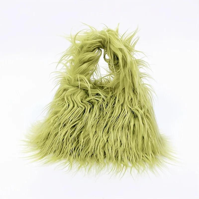 Faux Fur Fluffy Hobo Bag - ZOO GARDEN Brand