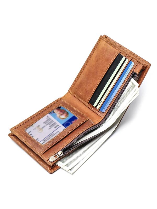 Men's Minimalist Solid Color Short Wallet, Business Casual Multi Card Slot Card Holder, Portable All-match Bifold Wallet for Daily Used