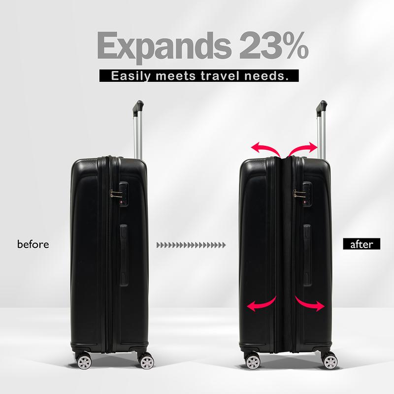 3 Piece Set Luggage with Hard-Shell, Expandable, Lightweight, 360 Spinner Wheels & TSA Lock