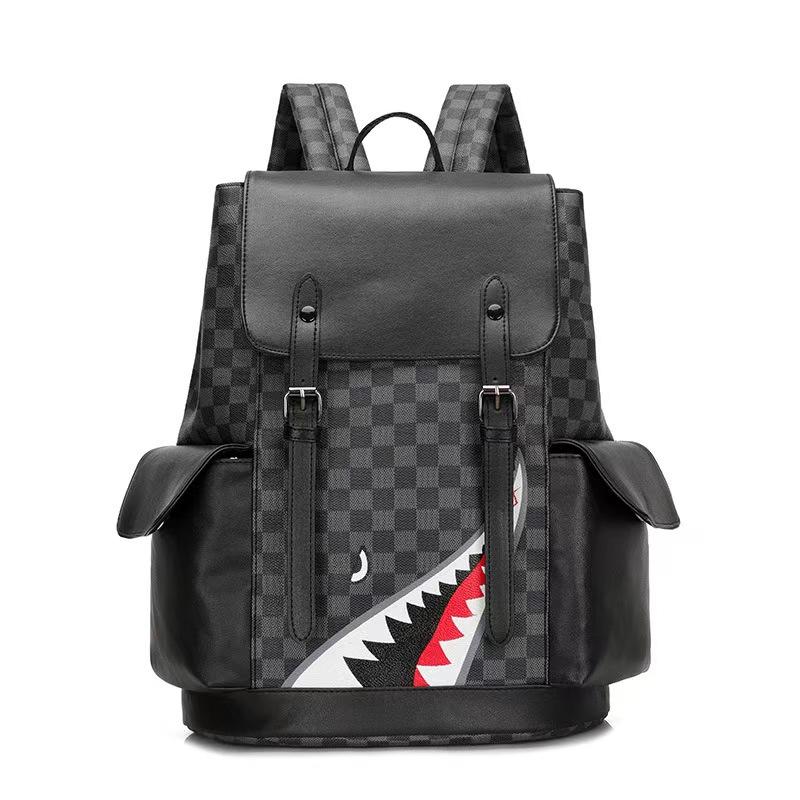 Fashion PU Leather Backpack college schoolbag Laptop Bag Leisure business travel Multifunctional backpack