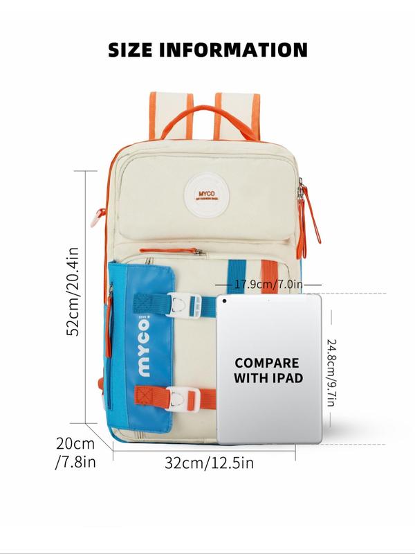 Unisex Casual Sporty Backpack with Adjustable Strap, Simple Style Plain Color Backpack, Large Capacity Backpack for School & Travel