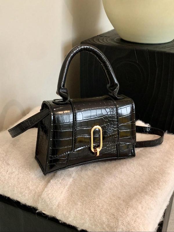 Fashionable Crocodile Embossed Handbag, Casual Versatile Pu Leather Shoulder Bag, Female All-match Underarm Bag for Daily Used