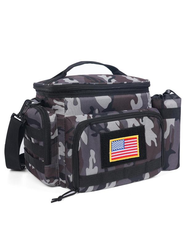 Tactical Lunch Bag, Large Capacity Insulated Lunch Box, Water Bottle Pouch Lunch Box for Men, Waterptoof and Leakproof Easy-clean Lunch Bag for Work, Picnic