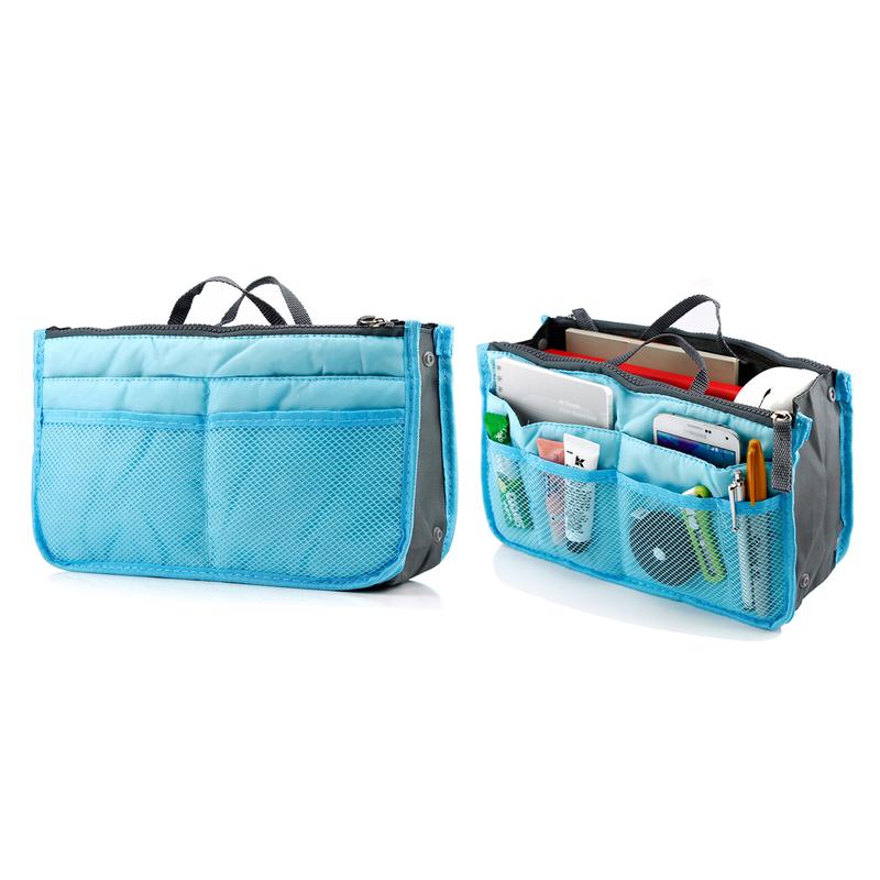 Travel Tote Handbag Purse Insert Organizer – Collapsible Cosmetic Bag with Multiple Pockets