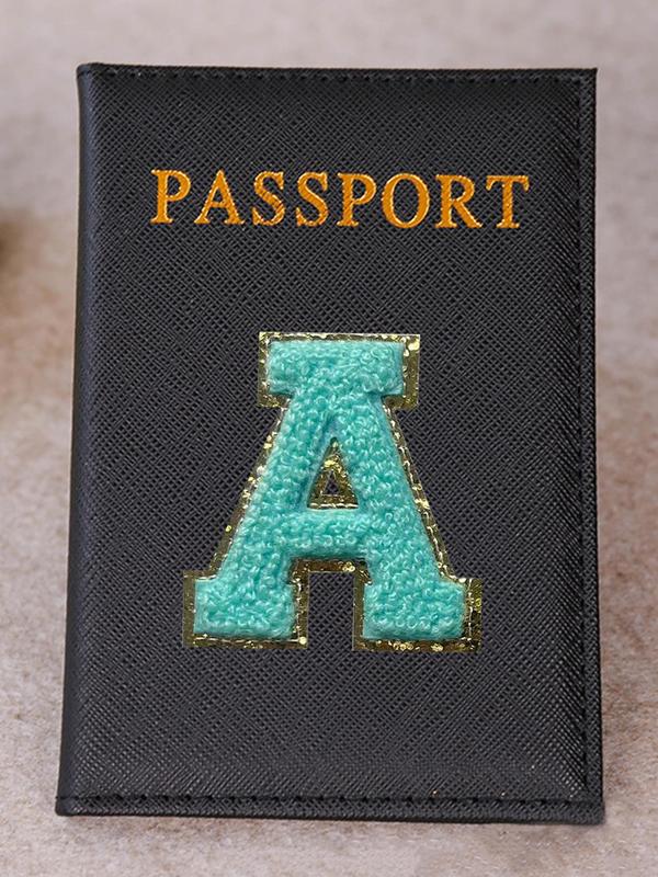 Fashion Letters Embroidery Passport Holder, Portable Passport Holder, Personalization Passport Cover, Perfect Vacation Travel Accessories