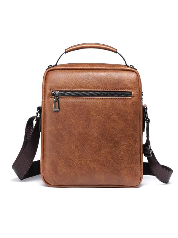 Men's Retro Messenger Bag, Vintage Crossbody Bag, Luxury Bags for Men, Business Style Plain Color Crossbody Bag with Adjustable Strap, Versatile Commuting Bag