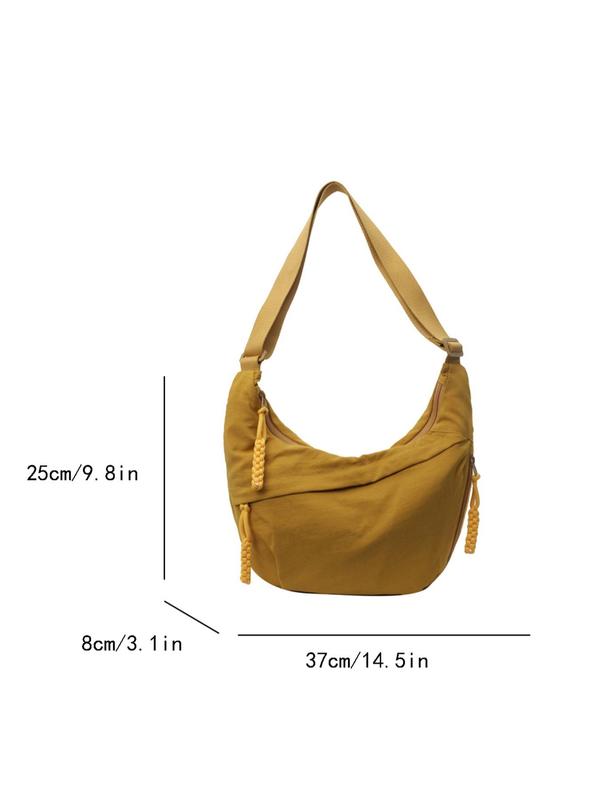 Women's Solid  Large Capacity Crossbody Bag, Fashionable Lightweight Shoulder Bag for Daily Commute, Casual Trendy Versatile High-quality Daily Commuting Bag