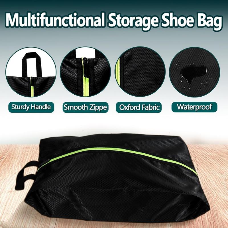 Shoe Bags for Travel - Set of 3 Pack Large Capacity Oxford Fabric Shoe Bags, Multi-Functional Dust-Proof and Waterproof Men & Women Travel Shoe Bag(Black)