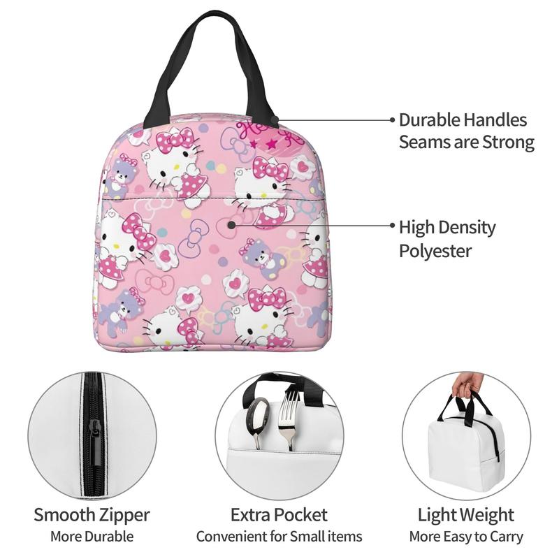 Hello Kitty(36)Lunch Box Bento Box Insulated Lunch Reusable Waterproof Lunch Bag For Womens Girls Kids