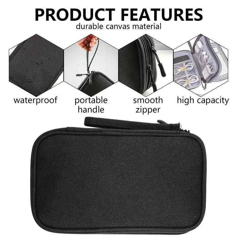 Multi-grid Travel Storage Bag, 1 Count Waterproof Electronics & Accessories Organizer, Portable Data Cable  Organizer for Indoor & Outdoor