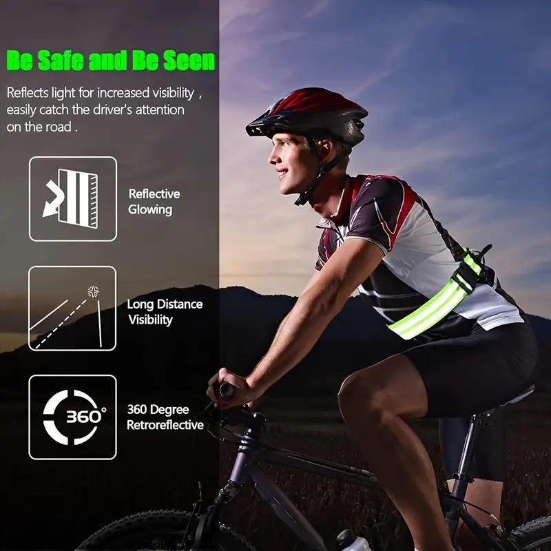 Reflective Shoulder Strap, 2 Counts Adjustable Shoulder Strap with Hook, Elastic Shoulder Strap for Night Running & Cycling