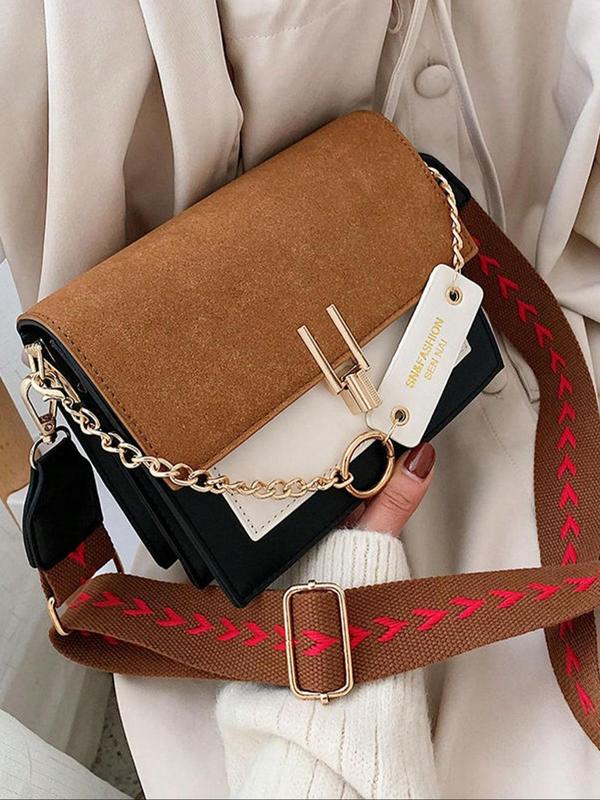 Women's Fashion Crossbody Bag, Casual Versatile Flap Square Bag, Trendy All-match Commuter Bag for Daily Used