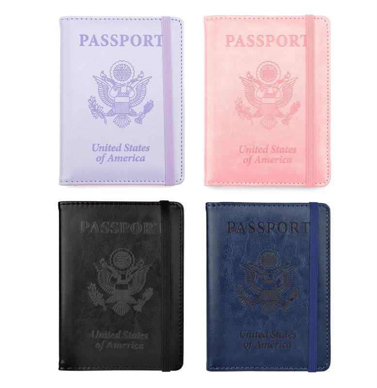 Passport Holder, Passport and Vaccine Card Holder Combo Passport Cover Passport Wallet Rfid Passport Holder Passport Case Passport Card Holder Family Pen Holder Passport Holder for Women Men