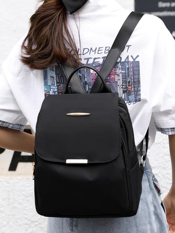 Simple Plain Fashion Versatile Large Capacity Backpack, Casual Versatile Zipper Student School Bag, Trendy High-quality Daily Commuting Bag