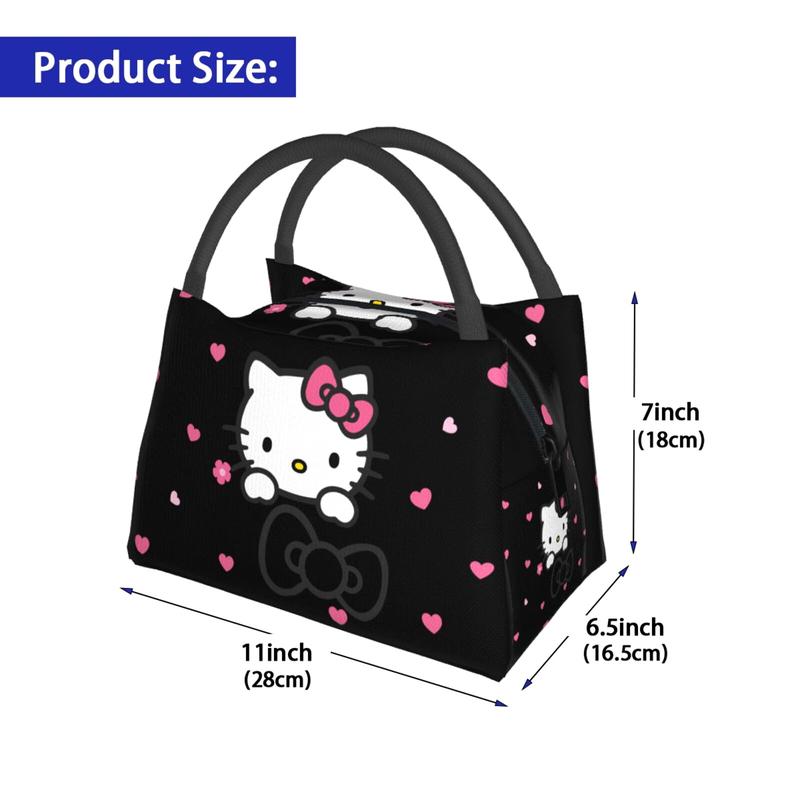 Cute Cat Lunch Box Reusable Insulated Thermal Cooler Anime Merch Totes Lunch Bag Office Picnic Travel For Women Adults Gifts