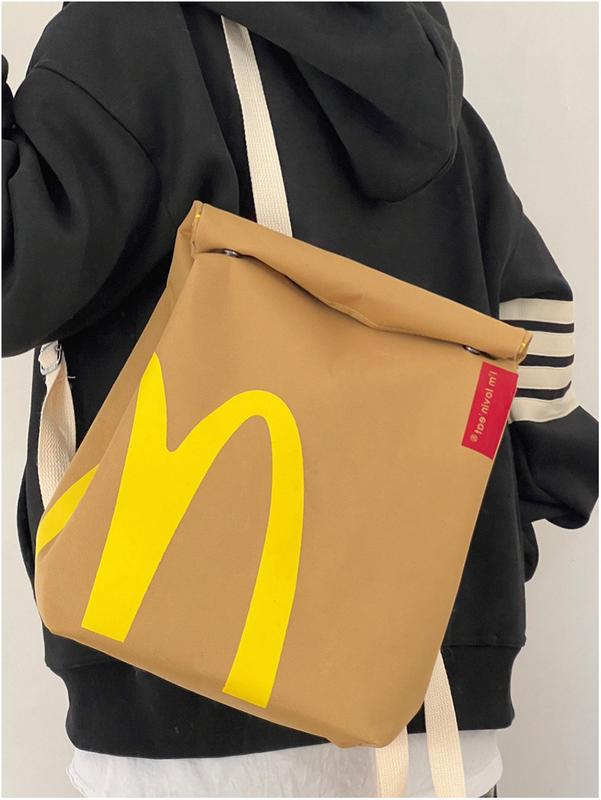 McDonald's Backpack Lightweight Crossbody Shoulder Tote Bag School Knapsack for Men Women Teen Boys Girls