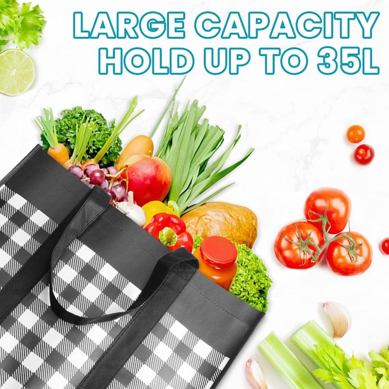 Reusable Grocery Bags,4-Pack, Foldable Reusable Shopping Tote Bags bulk with Reinforced Handles,Large Storage Bags with Water Resistant Coating for Groceries,Multipurpose