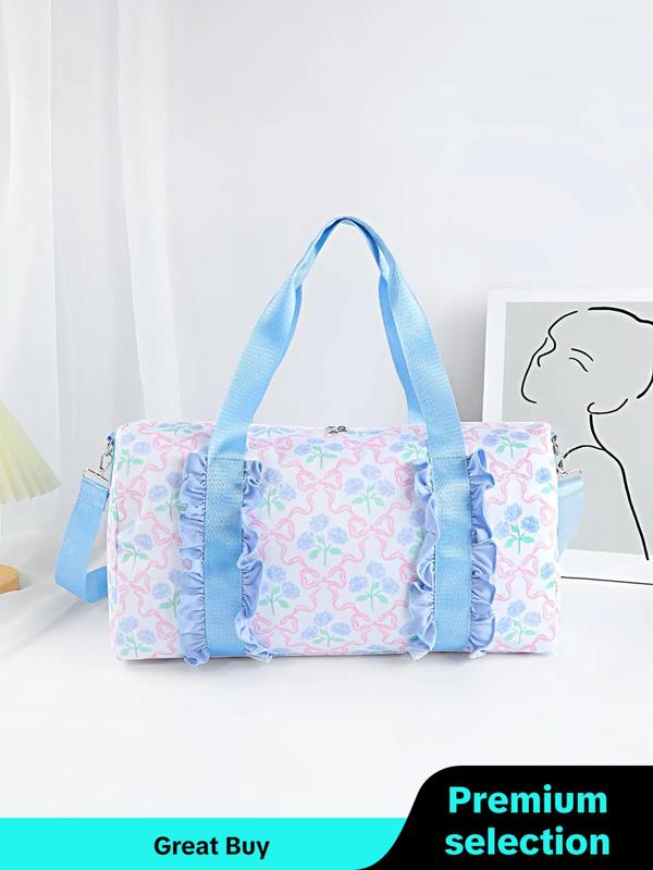 Floral Pattern Travel Bag, Lightweight Comfortable Travel Organizers, Travel Organizer for Women, Suitable for Commuting, Holiday and School Supplies