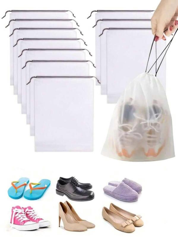 Clear Summer Travel Organizers Storage Bags, Drawstring Shoes Organizers, Unisex Travel Clothes Storage Bag, Shoes Storage Organizer for Travel, Outing, Daily Use, Travel Essential