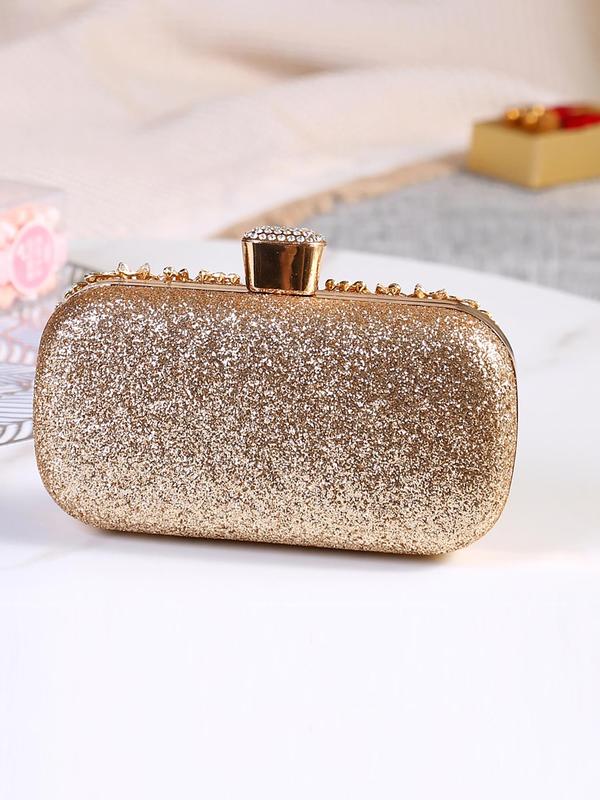 Summer Elegant Artificial Gemstone Decor Evening Bag, 2024 New Fashion Rhinestone Clutch Purse for Party banquet, Versatile Women's Commuting Bag