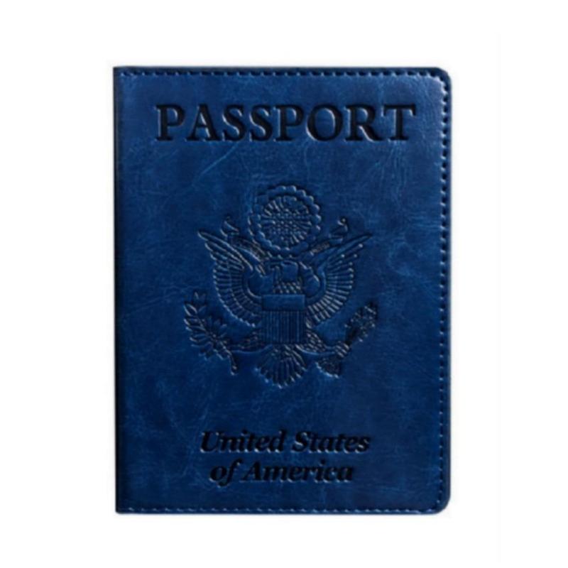2024 Outdoor Letter Pattern Passport Holder, 1 Count Portable Simple Solid Color Passport Organizer for Outdoor Travel
