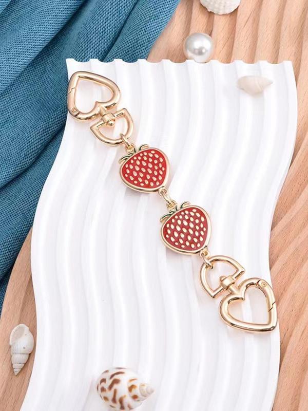 2024 Strawberry Shaped Bag Strap Extender Chain, Bag Extension Chain Replacement Accessory for Women & Girls, Strawberry Charm for Crossbody Bag