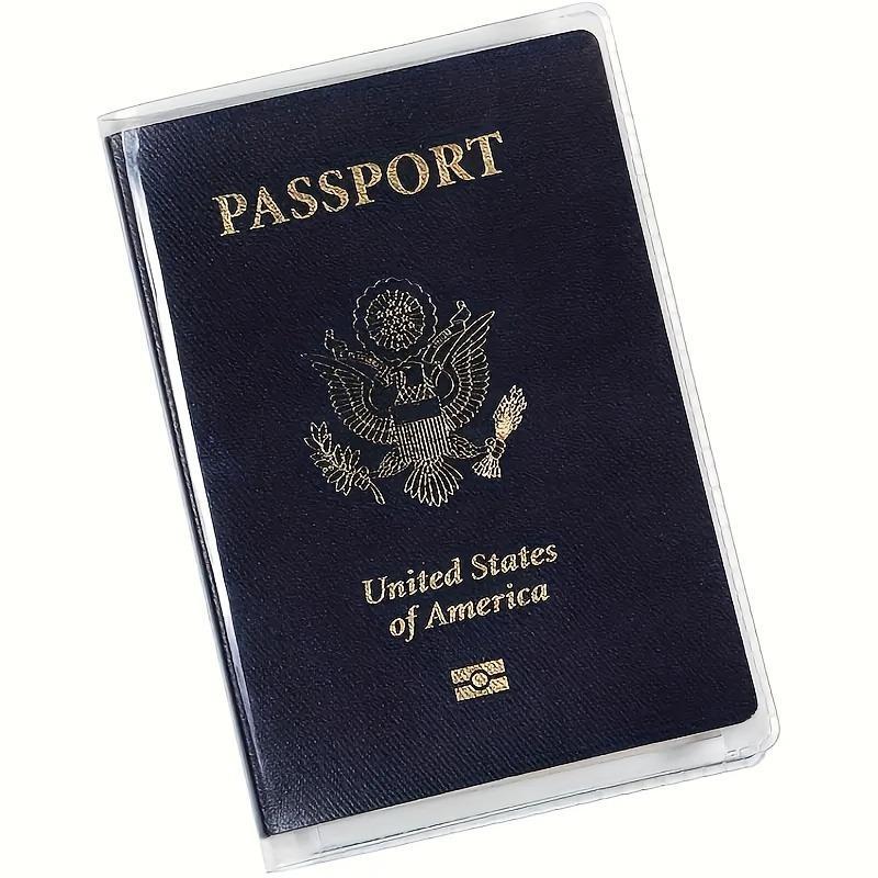 2024 Outdoor Letter Pattern Passport Holder, 1 Count Portable Simple Solid Color Passport Organizer for Outdoor Travel