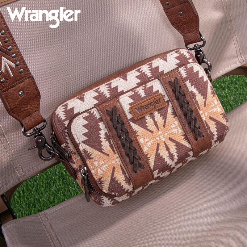 Wrangler Southwestern Printed Crossbody Purse With Wallet Compartment