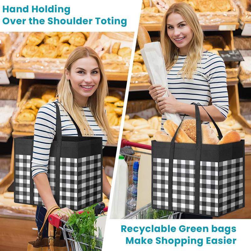 Reusable Grocery Bags,4-Pack, Foldable Reusable Shopping Tote Bags bulk with Reinforced Handles,Large Storage Bags with Water Resistant Coating for Groceries,Multipurpose