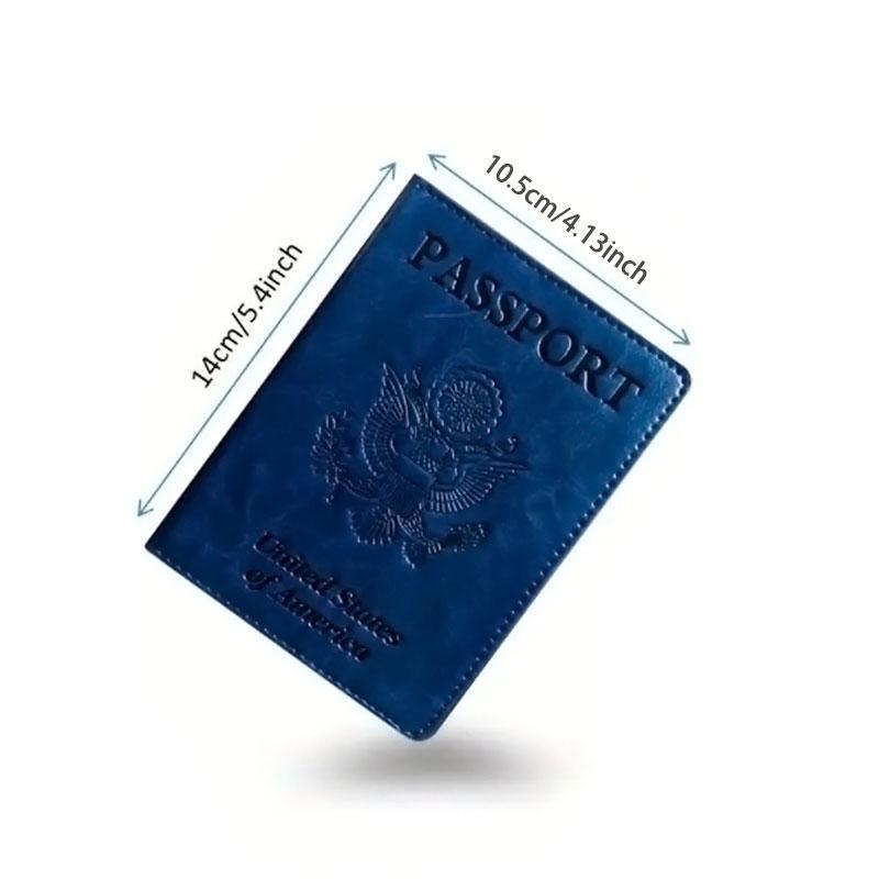 2024 Outdoor Letter Pattern Passport Holder, 1 Count Portable Simple Solid Color Passport Organizer for Outdoor Travel