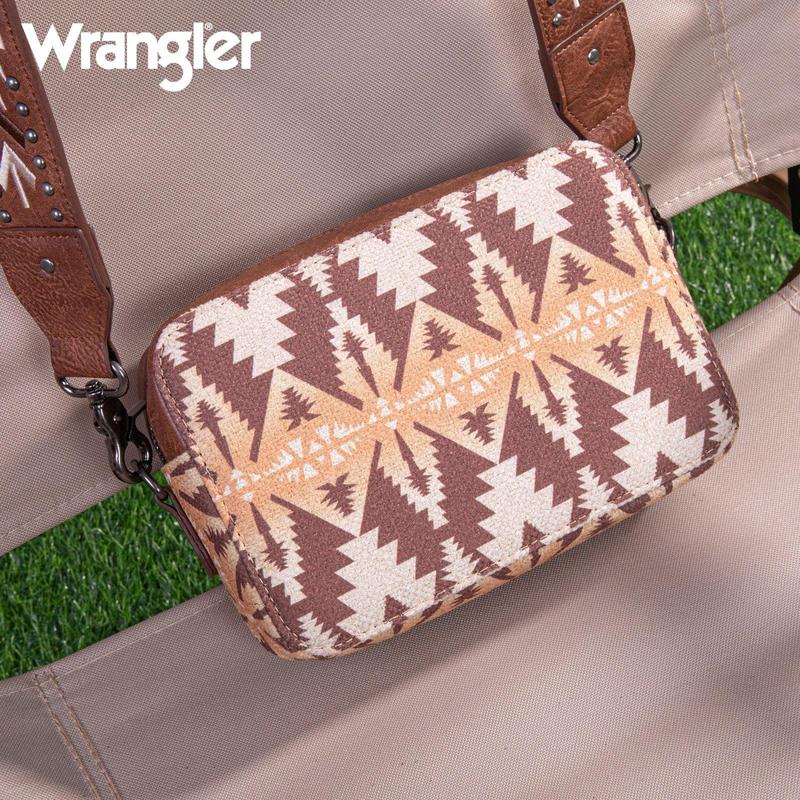 Wrangler Southwestern Printed Crossbody Purse With Wallet Compartment