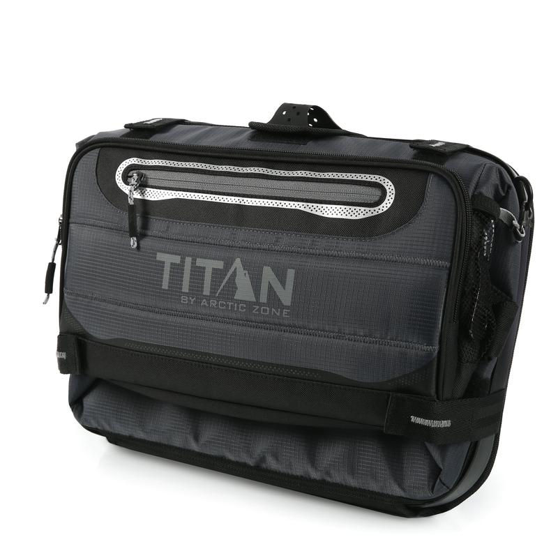 Titan 40 Can Capacity Collapsible Zipperless Cooler, Black Gray