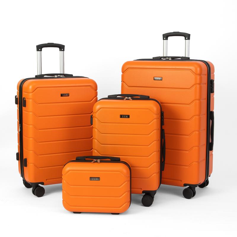 Expandable +ABS Durable Suitcase Sets Double Wheels TSA Lock 4 Piece Luggage Set