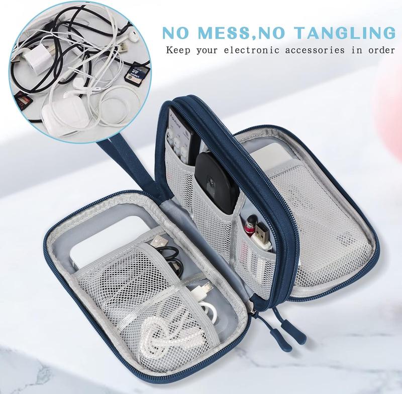 Travel Cable Organizer Bag Pouch Electronic Accessories Carry Case Portable Double Layers All-in-One Storage Bag for Cable, Cord, Charger, Phone