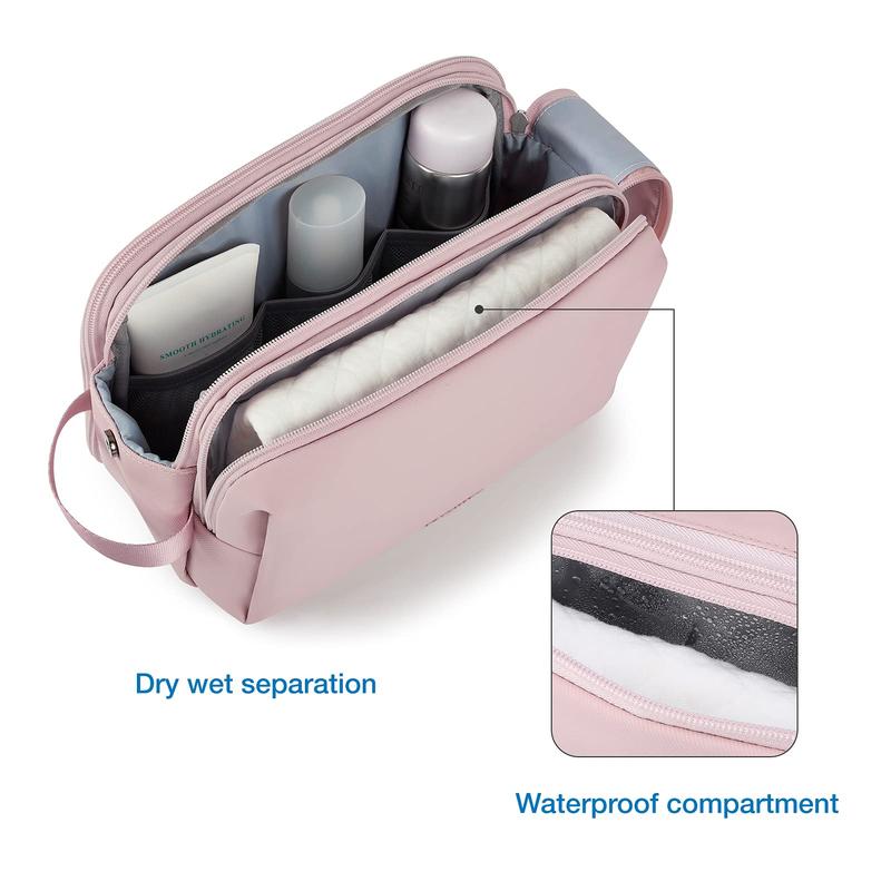 BAGSMART Toiletry Bag, Travel Toiletry Organizer Dopp Kit Water-resistant Bag for Toiletries Accessories, Door Room Essentials with Double Zippers