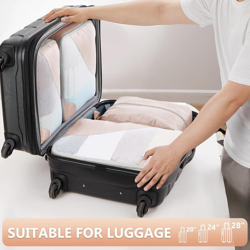 [Fast Delivery] 8 Set Packing Cubes for Travel, Sturdy Suitcase Organizer in 4 Size(Extra Large, Large, Medium, Small), Luggage Cubes with Toiletry Bag, Travel Essentials, Cruise Ship Gifts for Women