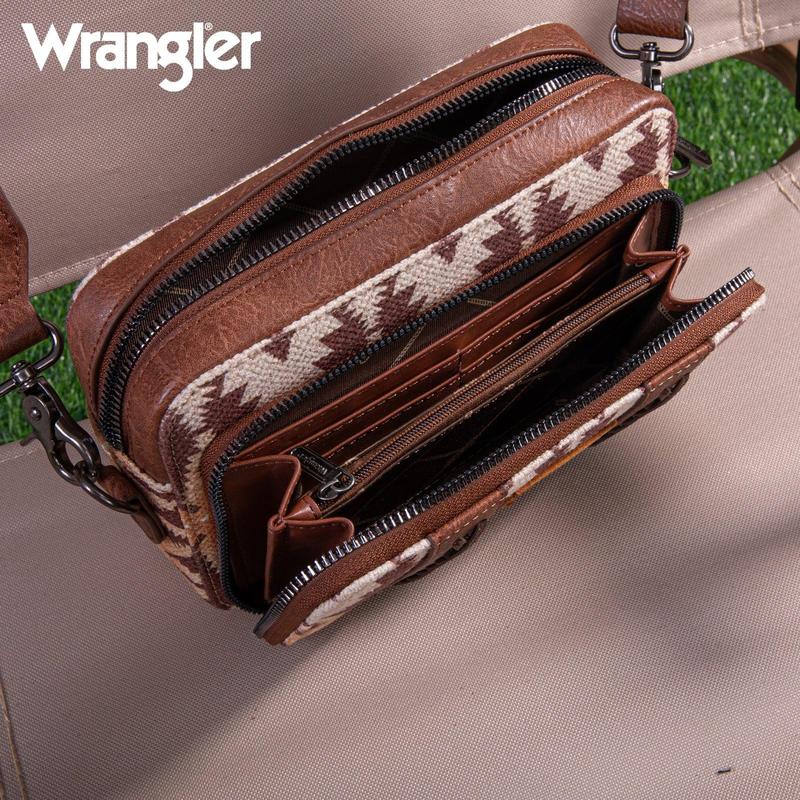 Wrangler Southwestern Printed Crossbody Purse With Wallet Compartment