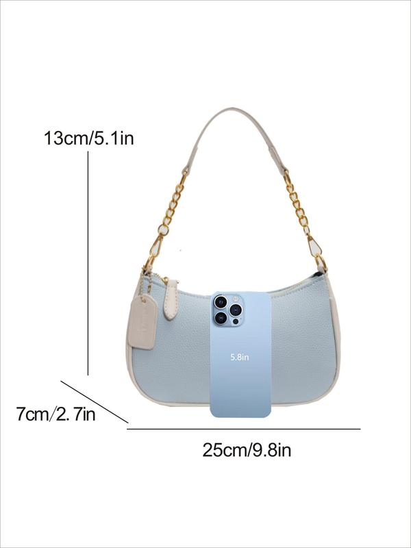 Women's Elegant Solid Color Shoulder Bag, Fashionable PU Leather Crossbody Bag for Daily Used, Casual Trendy Versatile High-quality Daily Commuting Bag