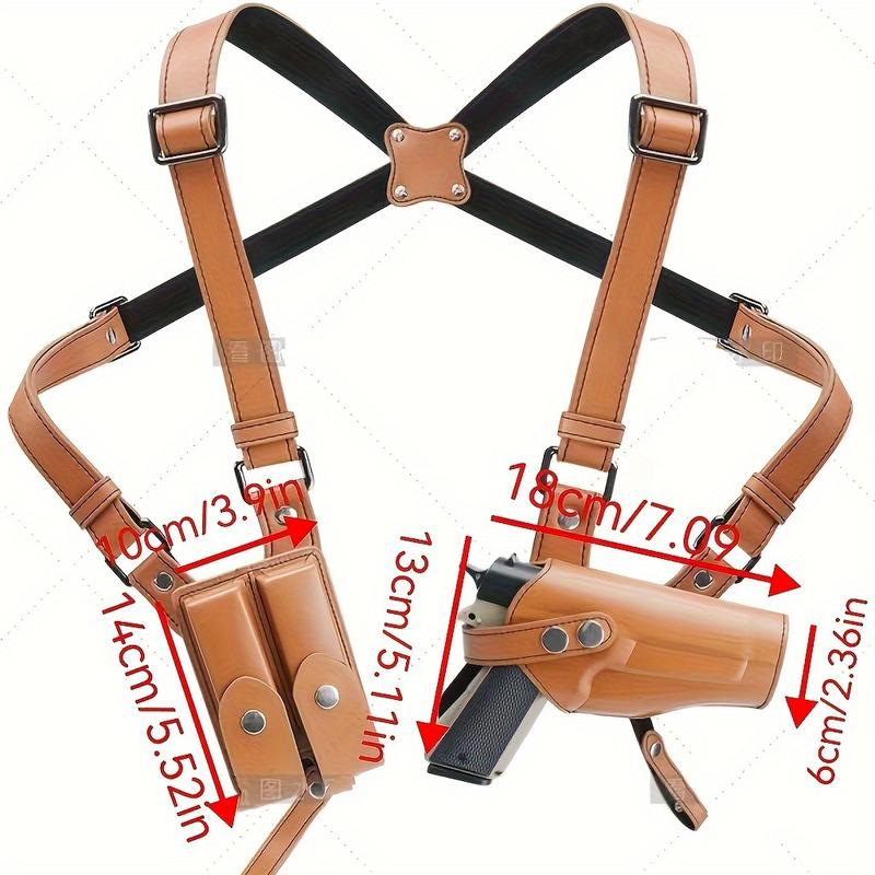 Premium Vertical Hidden Shoulder Holster Sling-Double Cartridge Bag, Fully Adjustable and Comfortable, Carry with Caution for Men-1911