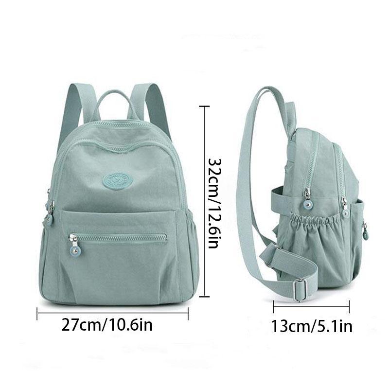 Women's Solid Color Backpack, Casual Nylon Backpack, Fashionable Backpack for Women & Girls, Casual Daypack Travel Backpacks for Women