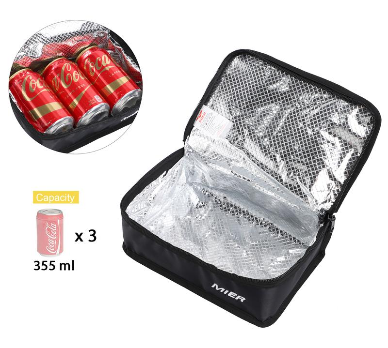 MIER Portable Thermal Insulated Mini Lunch Bag Leakproof Lunch Cooler Box For Outing, Camping, Traveling