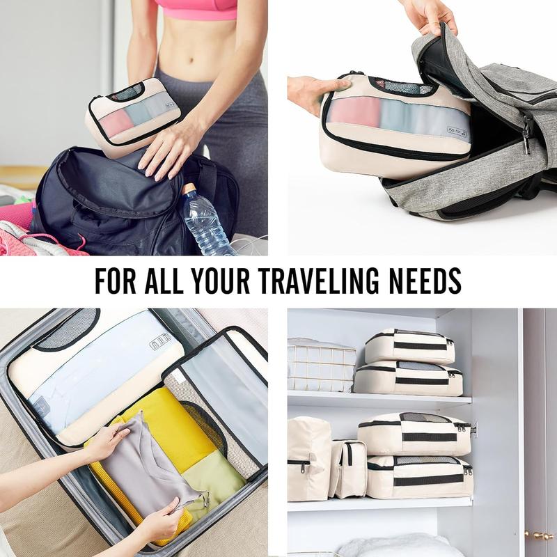 8 Set Packing Cubes for Suitcases, Luggage Organizer Bags Set for Carry on, Travel Gifts for Mom, Travel Essentials for Women, Travel Accessories in 4 Sizes(Extra Large, Large, Medium, Small)