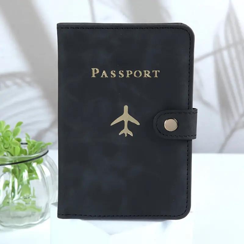 Passport Holder, 1 Count Multi-card Pu Leather Passport Case, Travel Document Storage Bag for Men & Women