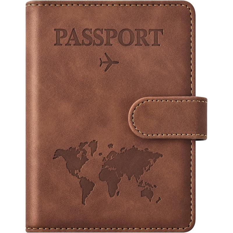 Passport Holder for Travel Essentials, Passport Wallet Cover Case for Travel Must Haves Accessories,Passport Book Holders for Women and Men(brown)