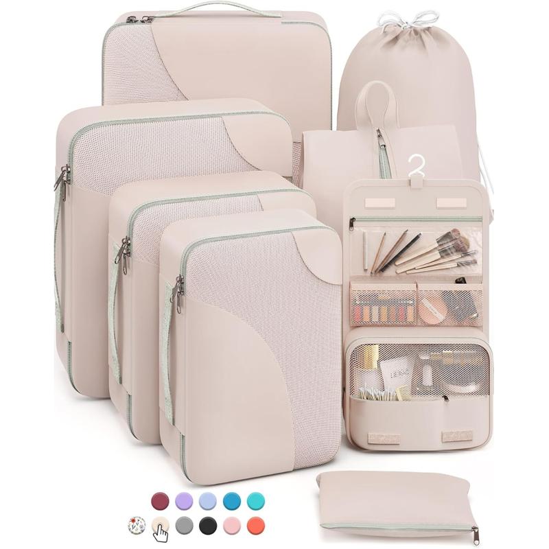 [Fast Delivery] 8 Set Packing Cubes for Travel, Sturdy Suitcase Organizer in 4 Size(Extra Large, Large, Medium, Small), Luggage Cubes with Toiletry Bag, Travel Essentials, Cruise Ship Gifts for Women