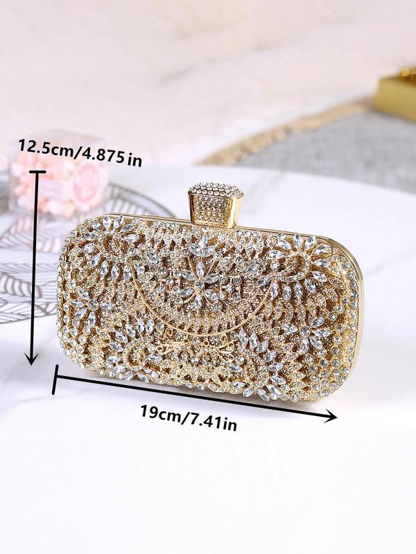 Summer Elegant Artificial Gemstone Decor Evening Bag, 2024 New Fashion Rhinestone Clutch Purse for Party banquet, Versatile Women's Commuting Bag