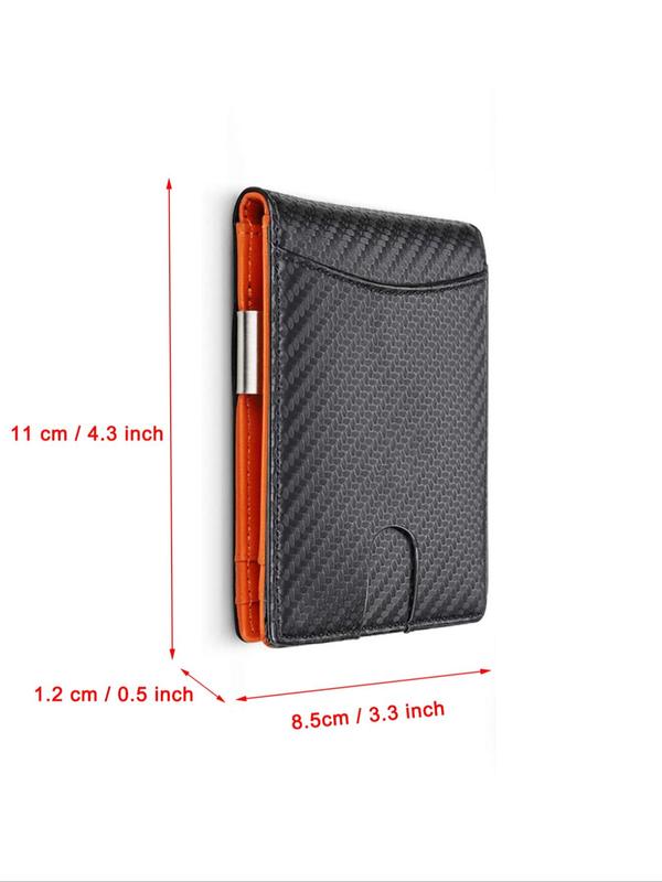 Men's Simple Plain Rfid Blocking Multiple Slots Card Holder As Gift, Casual Business Bifold Wallet for Daily Use, Portable Money Clip